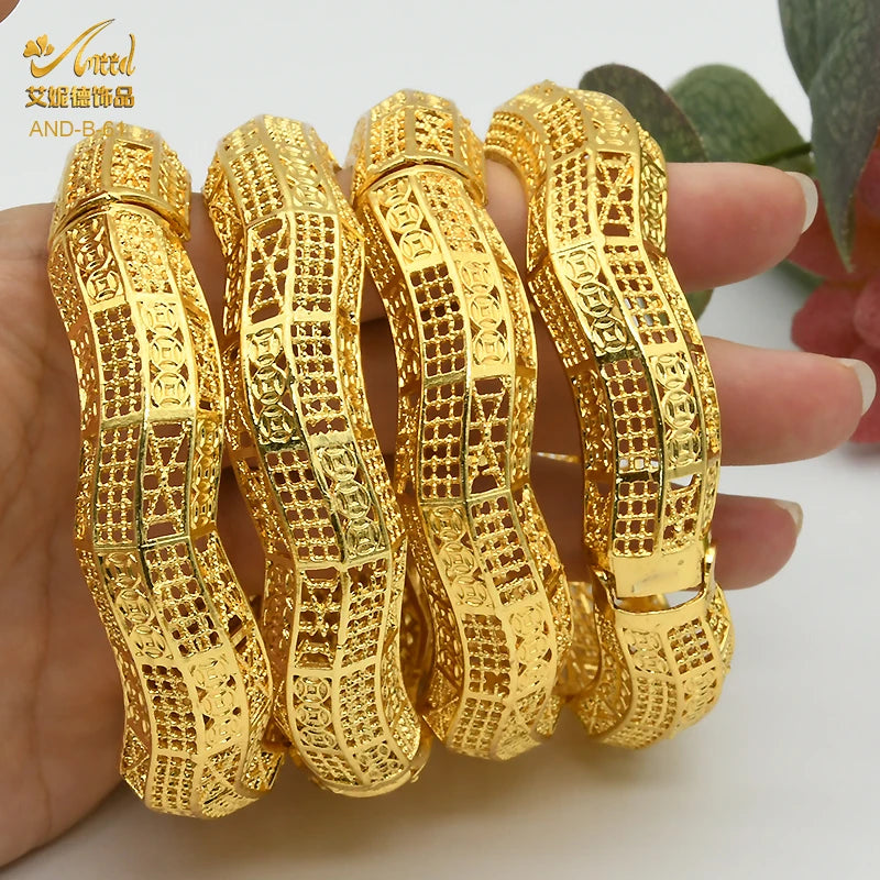 ANIID Dubai Bangles Gold Color bracelet Women