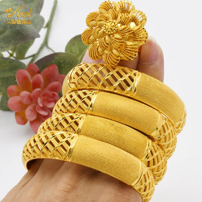 ANIID Dubai Bangles Gold Color bracelet Women