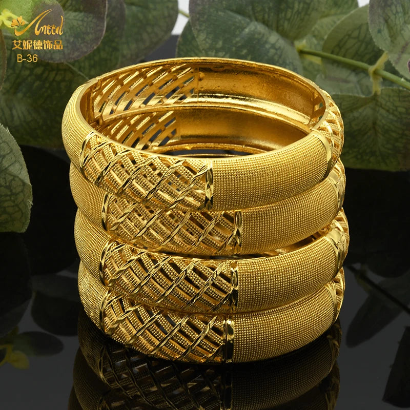 ANIID Dubai Bangles Gold Color bracelet Women
