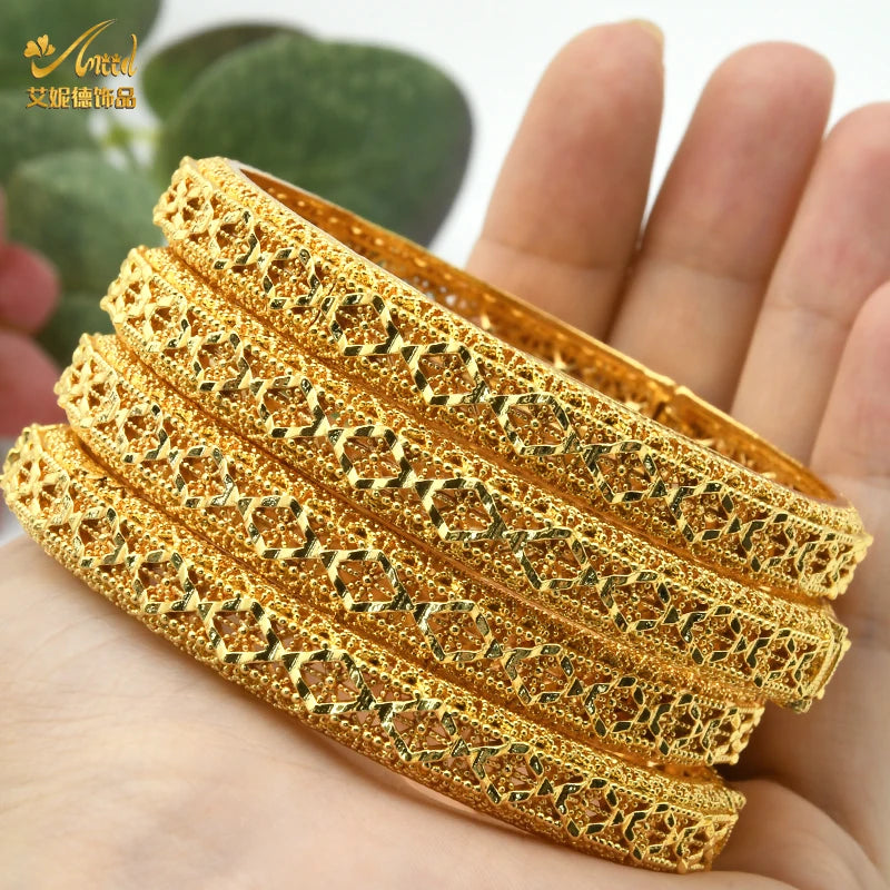 ANIID Dubai Bangles Gold Color bracelet Women