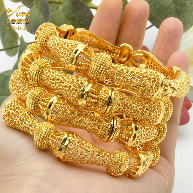 ANIID Dubai Bangles Gold Color bracelet Women