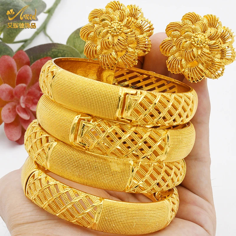 ANIID Dubai Bangles Gold Color bracelet Women