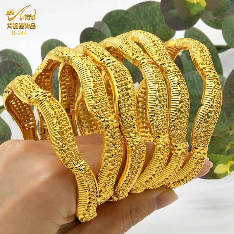 ANIID Dubai Bangles Gold Color bracelet Women