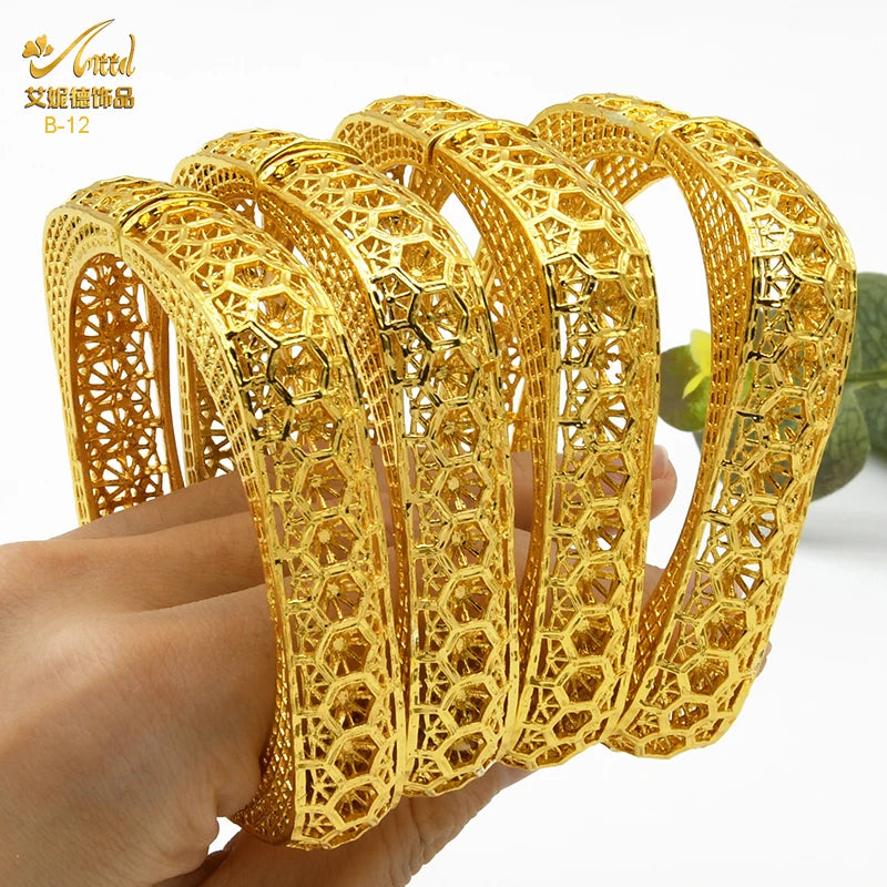 ANIID Dubai Bangles Gold Color bracelet Women