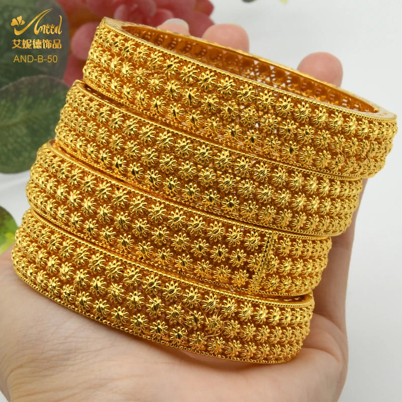 ANIID Dubai Bangles Gold Color bracelet Women