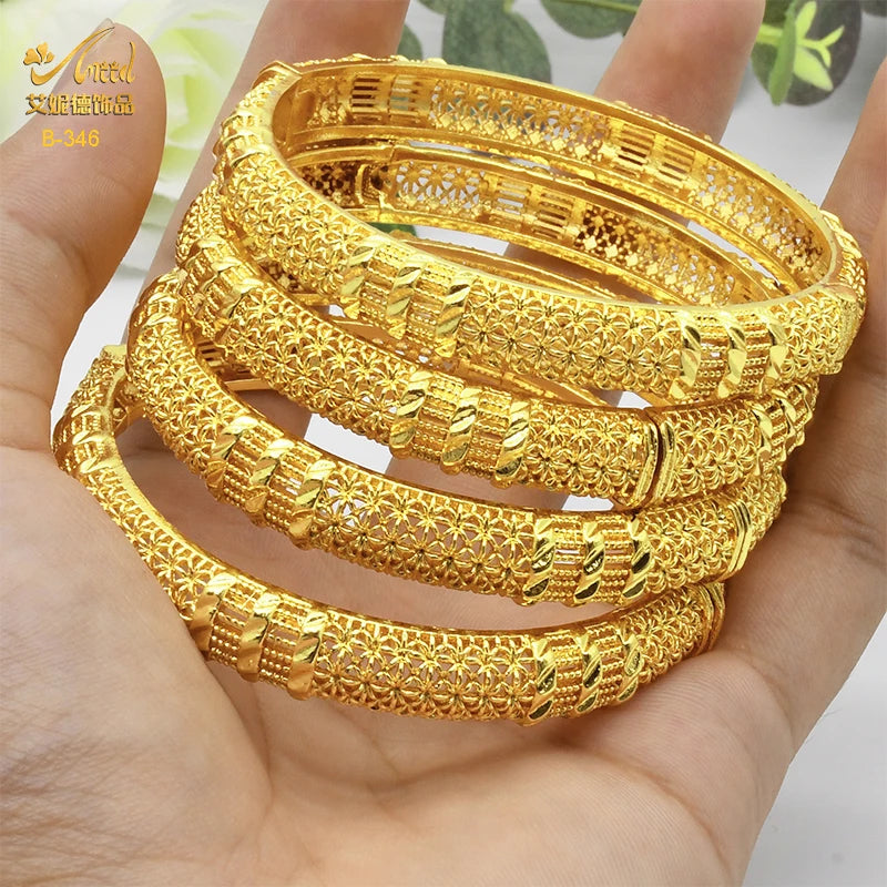 ANIID Dubai Bangles Gold Color bracelet Women