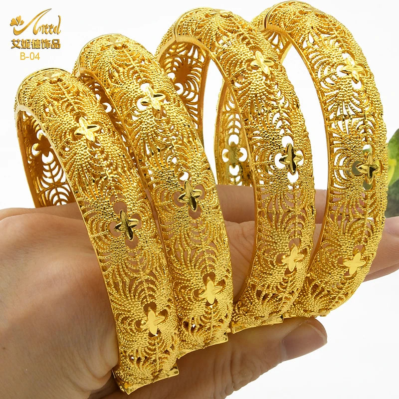 ANIID Dubai Bangles Gold Color bracelet Women