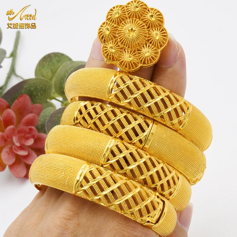 ANIID Dubai Bangles Gold Color bracelet Women