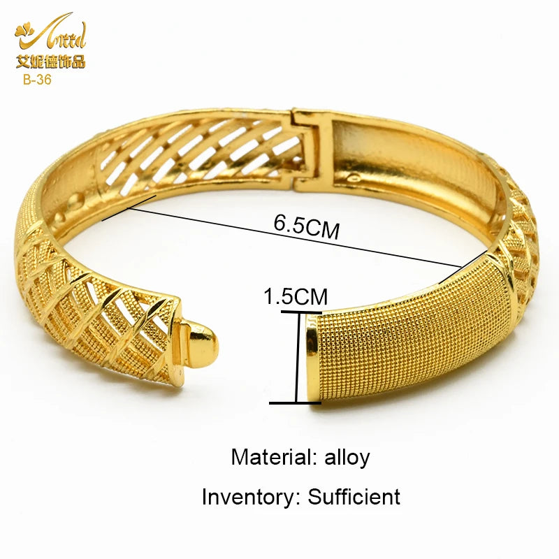ANIID Dubai Bangles Gold Color bracelet Women