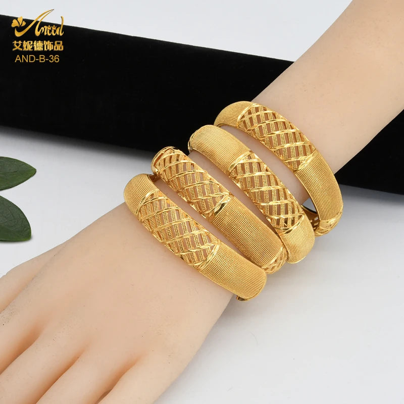 ANIID Dubai Bangles Gold Color bracelet Women